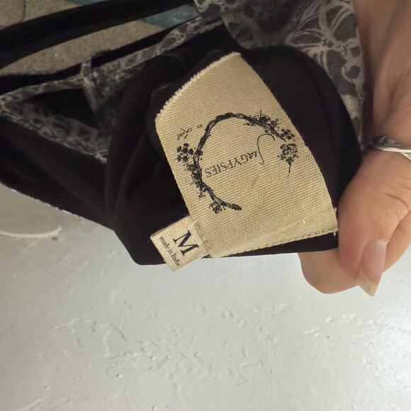 Sea Gypsies Dress Womens Medium‎ Long Sleeve Boho Mini Ruffle Hem Tie Back - Picture 9 of 10